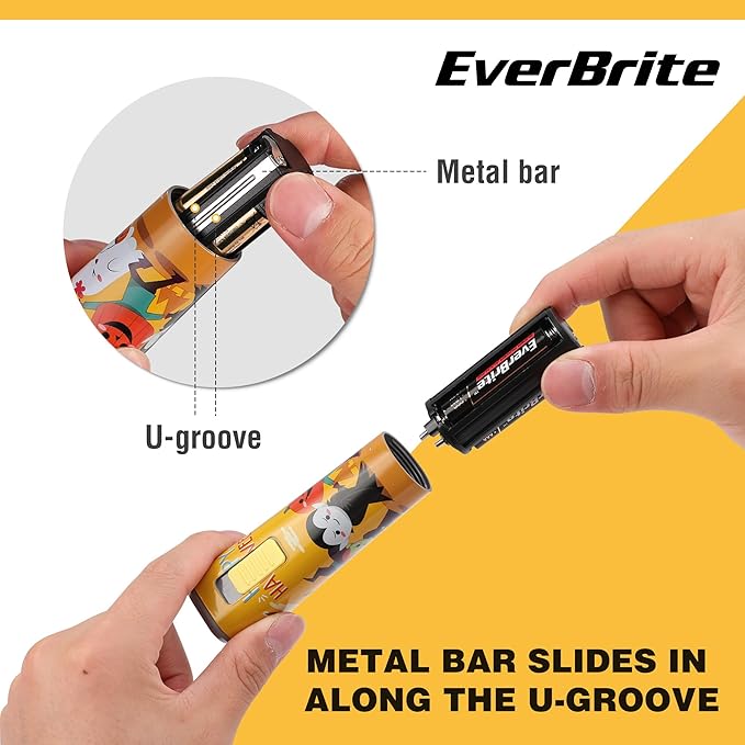EverBrite Halloween Flashlights Halloween Gifts, Small LED Flash Light Handheld Torch with Lanyard 3AAA Battery Included, 1 Pack-Orange