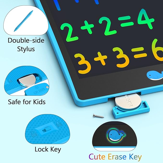 Hockvill LCD Writing Tablet for Children 8.8 Inch, Toys for Girls Boys Drawing Pad for 3 4 5 6 7 Year Old Kids Toys, Children’s Day Valentines Gift for Kids, Toddler Doodle Board Travel Essentials