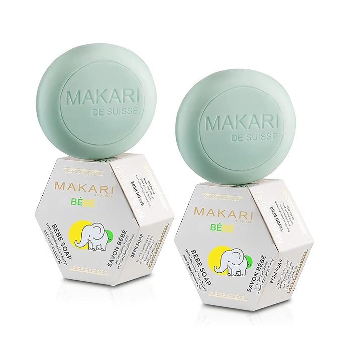 MAKARI Baby Soap 2-Pack (5.4 oz) | Moisturizing Daily Bar for Delicate Skin | Mild Children’s Bath Soap with Shea Butter & Gentle Botanicals