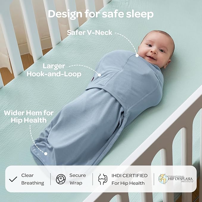 Momcozy Swaddles for Newborns, Quiet Fastener Suitable for Infant 0-3 Months, New-Parent-Friendly Swaddle Sack, Reduce Startle Reflex, Newborn Boys Girls Registry Essentials, 2-Pack, Serenity
