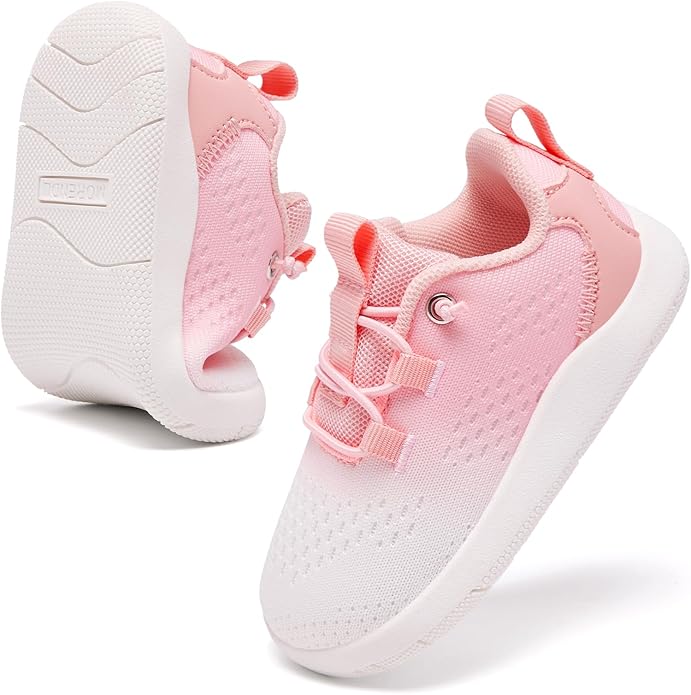 MORENDL Wide Toddler Shoes Baby Walking Shoes Girls Boys Zero Drop Minimalist Sneakers Slip On Tennis Shoe Breathable Naturally Flexible