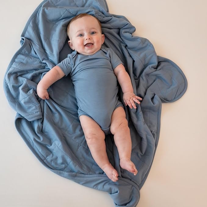 KYTE BABY Unisex Bodysuits, 2-Pack Short Sleeve Baby Bodysuits, 97% Rayon made from Bamboo, 3% Spandex
