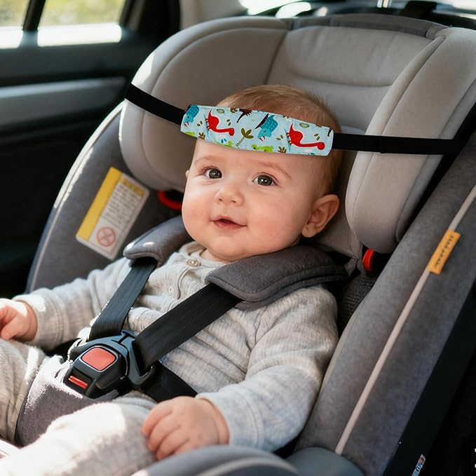 4Pack Baby Head Support for Car Seat, Adjustable Airplane Head Strap for Sleeping - Toddler Car Seat Head Support Pillow with Safety Rest Design for Infant and Child
