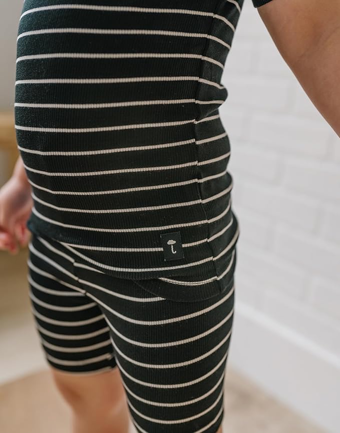 moimoln Stripe Pajamas Set 12M-8Y Ribbed Unisex Baby & Toddler, Soft Viscose, Snug-Fit, Everyday Sleepwear