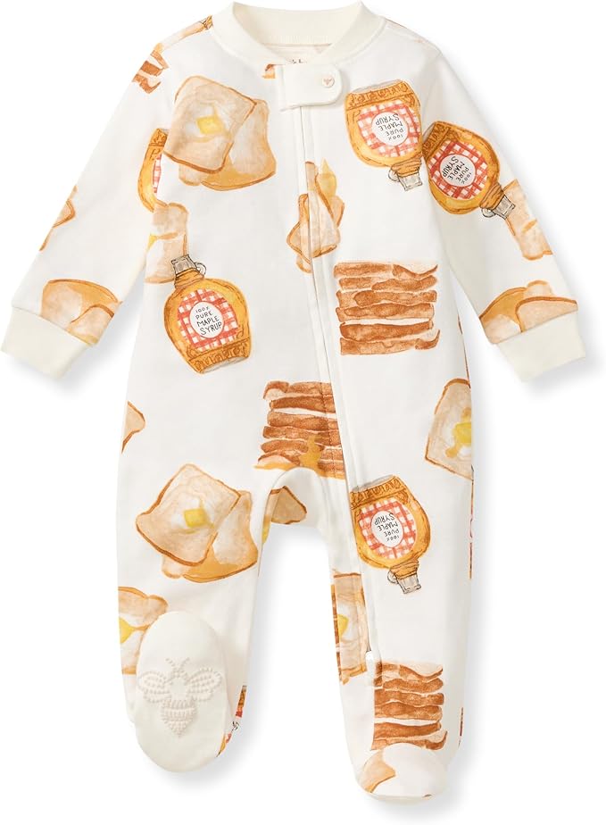 Burt's Bees Baby Boys Sleep and Play PJs, 100% Organic Cotton One-Piece Zip Front Romper Jumpsuit Pajamas