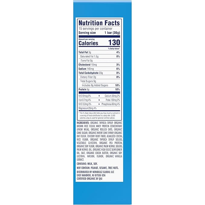 CLIF Kid Zbar Protein - Cookies 'N Creme - Crispy Snack Bars - Made with Organic Oats - Non-GMO - 5g Protein - Gluten Free Protein Bars (15 Pack)