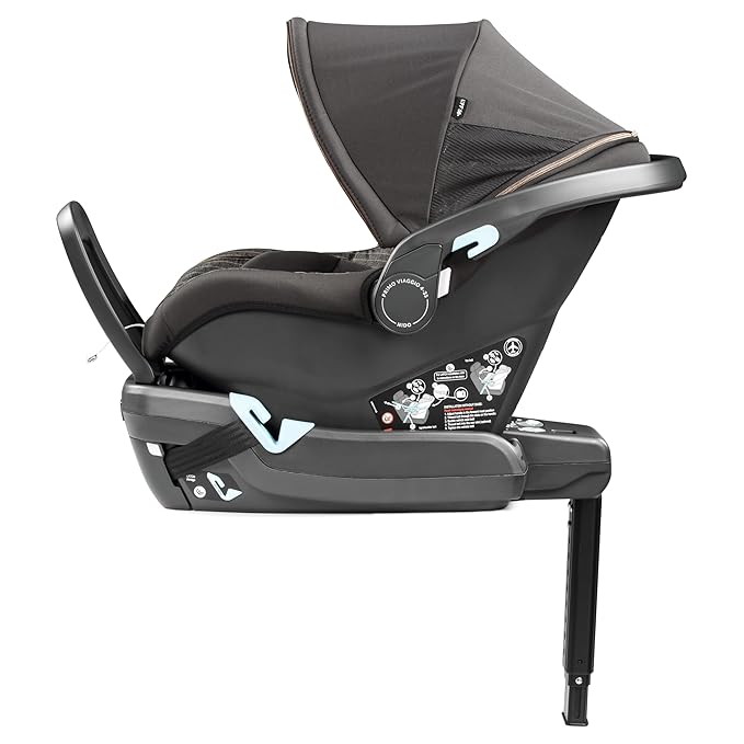 Peg Perego Primo Viaggio Nido - Rear Facing Infant Car Seat - Includes Base with Load Leg & Anti-Rebound Bar - for Babies 4 to 30 lbs - Made in Italy - Fiat 500 (Grey)