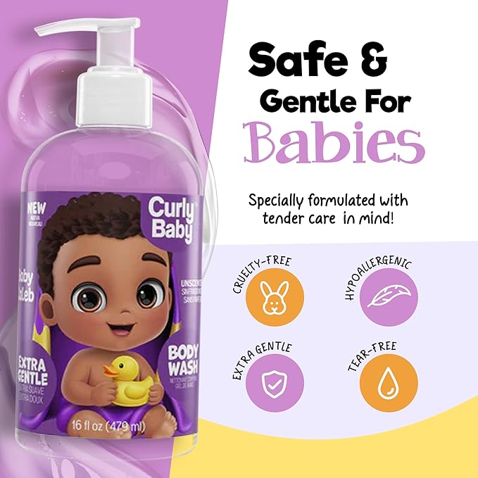 Baby Body Wash – Fragrance-Free, Gentle Moisturizing Cleanser for Sensitive Skin – Baby Bath Essentials, Hypoallergenic, Tear-Free, Skin Care for Kids, Leaves Skin Soft & Hydrated – 16oz