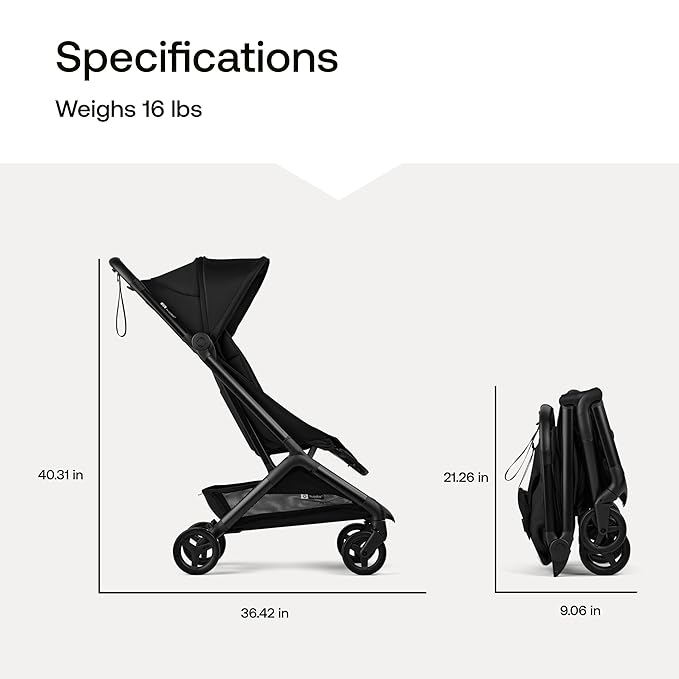 Bugaboo Butterfly 2 Travel Stroller, Ultra-Compact One-Second Fold, Lightweight and Airplane-Friendly (Taupe)