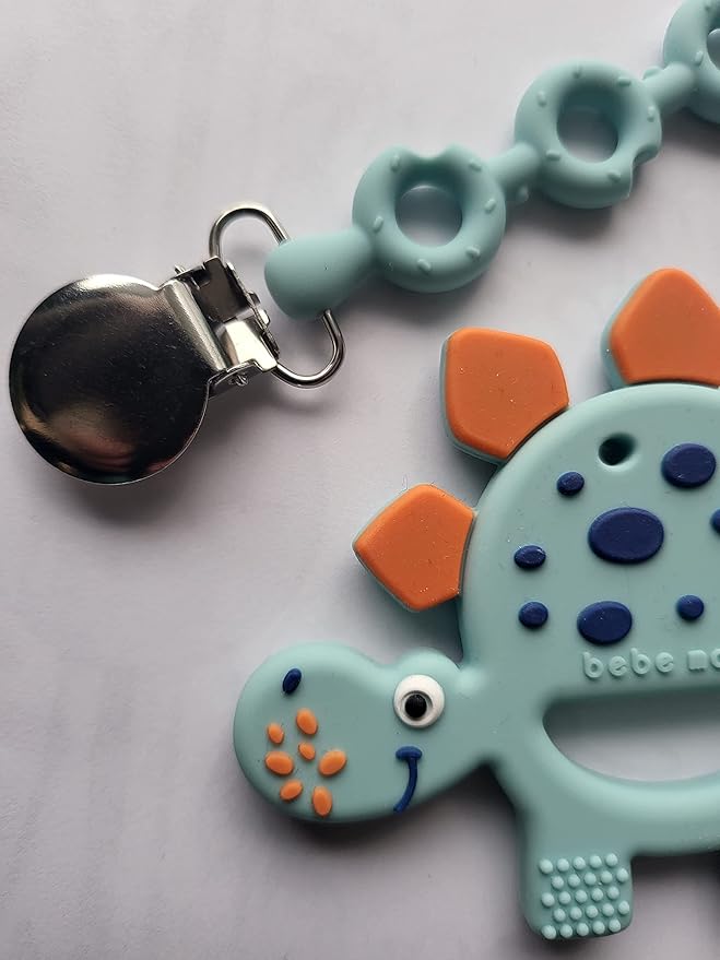 Bebe Mondo Dinosaur Baby Teething Toys 3–6 6–12 Months, Teethers for Babies 0–3–6–12 Months for Teething Relief, Baby Gift, Baby Teether Toys, Silicone Sensory Toys, Soft-Textured Infant Toys