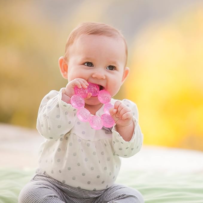 Infantino Water Teethers – Sensory Exploration, Teething, Cooling & Massaging Relief for Sore Gums, Lime & Pink, 3-Pack