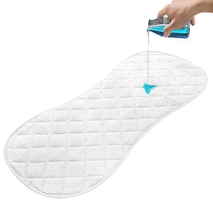 Moonsea Quilted Thicker Changing Pad Liner 4 Pack Waterproof, Fit for Changing Table Liners are Warm On a Baby's Back Non-Slip Design Reusable Pads Machine Washable, White and Grey