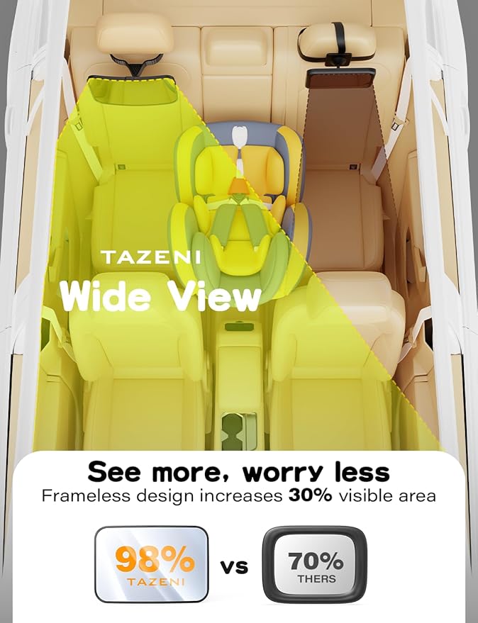 Baby Car Mirror Hook Design Ultra Stable Car Seat Mirror for Baby Rear Facing Secure and Shatterproof CarSeat Mirrors 360° Clear View Newborn Essential Accessories