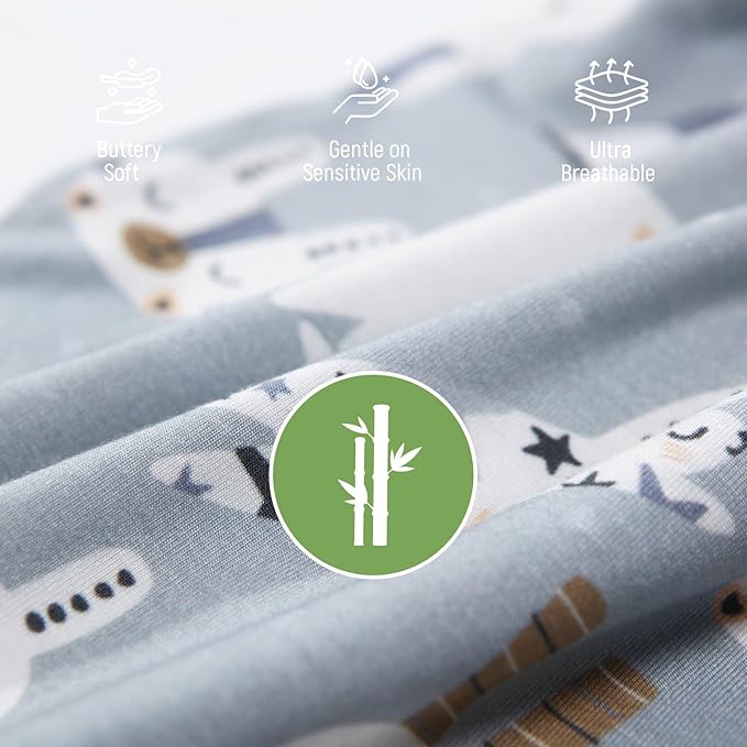 OPAWO Viscose from Bamboo Baby Pajamas Girl 2pack Mittens Cuff 2 Way Zipper Soft Footless Sleeper Baby Boy One-Piece Romper