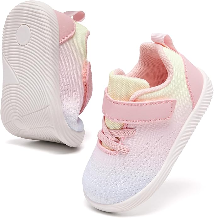 MORENDL Toddler Sneakers Baby Boys & Girls Barefoot Shoes Lightweight Breathable Walking Running Tennis Athletic Sport Shoes