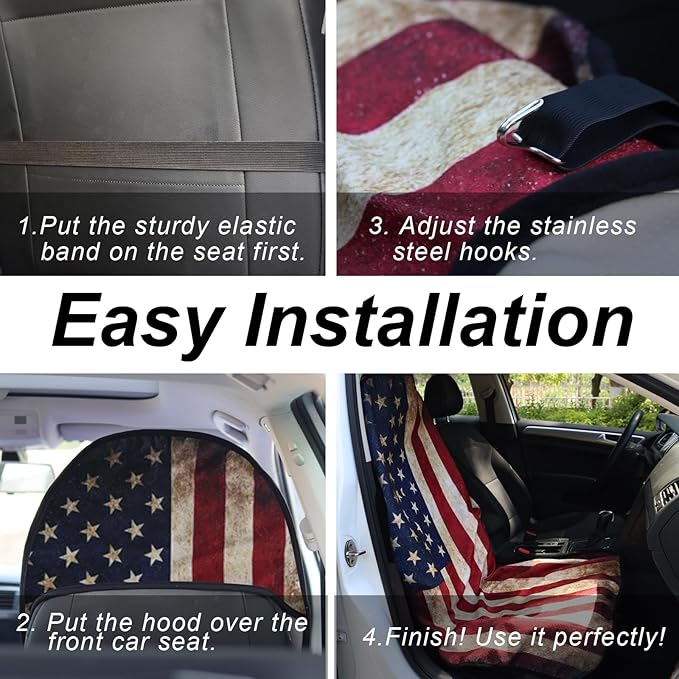 Sweat Towel Car Seat Cover Protector Front Seats for Gym Workout, Running, Swimming, Beach and Hiking, Waterproof Universal Seat Cover for Car, Truck, Van & SUV (1pcs Front Seat)