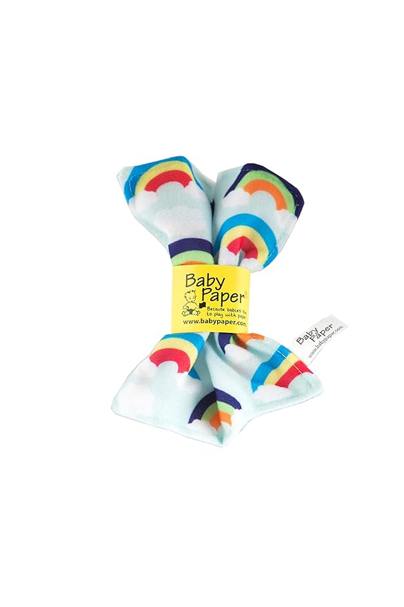 Original Baby Paper - Crinkle Teether and Sensory Toy for Babies and Infants | Rainbows | Non-Toxic, Washable | Great for Baby Showers