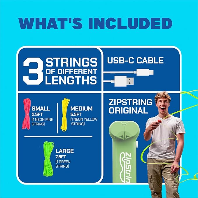 ZipString Original - As Seen on Shark Tank - Classic Rope Launcher Toy, Perfect for Kids & Adults - Fly a String Loop in The Air for Endless Tricks & Fun, Wonderment Awaits,Luscious Lime