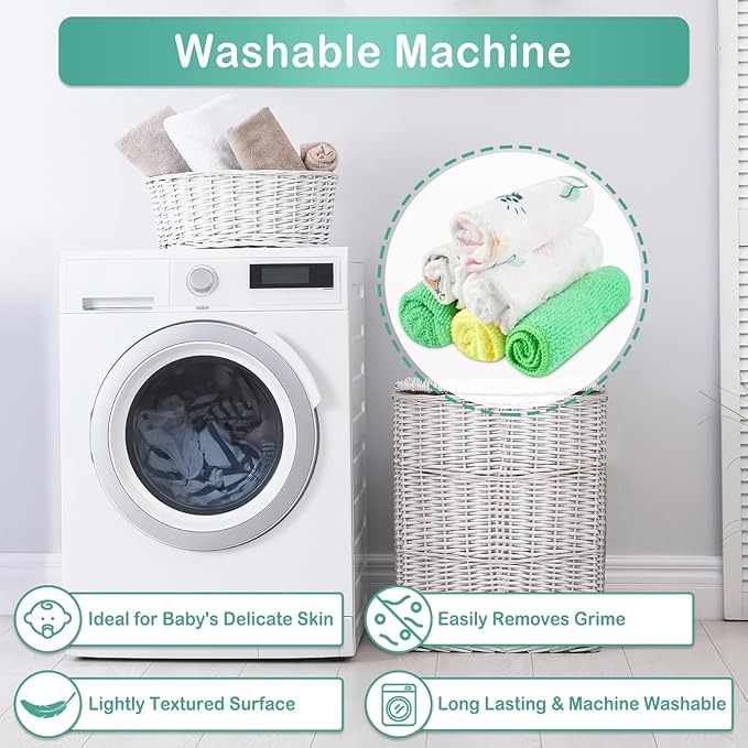 Viviland Baby Washcloths 24 Pack, Toddler Wash Cloths for Bath, Super Soft & Absorbent Bath Towel for Newborn and Infants, Baby Towels Care for Baby's Sensitive Skin