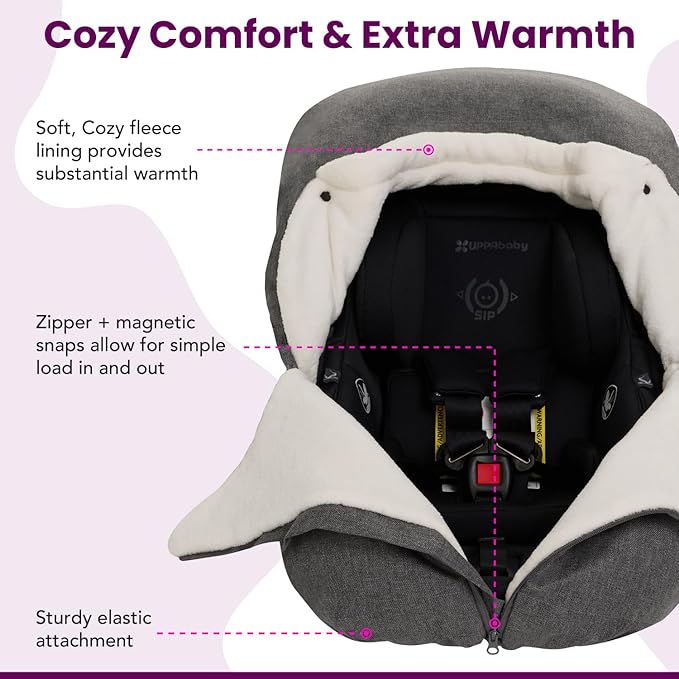 Buntting Bag Compatible with UPPAbaby Aria, Aria V2, Mesa, Mesa V2, Mesa V3 Infant Car Seats, Warm and Ultra-Plush Waterproof car seat Cover, Footmuff, Winter Cover Universal. nfant Car Seats