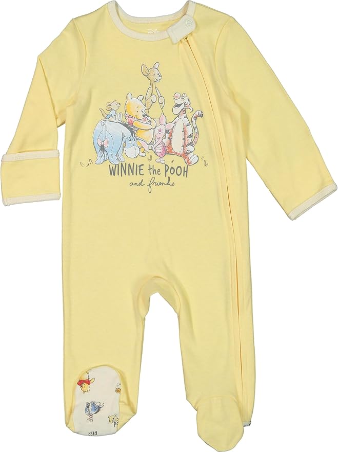 Disney Winnie the Pooh,Lion King,Pixar Monsters Inc. Baby Sleep N' Play Coverall Bib Blanket and Burp Cloth 4 Piece Set