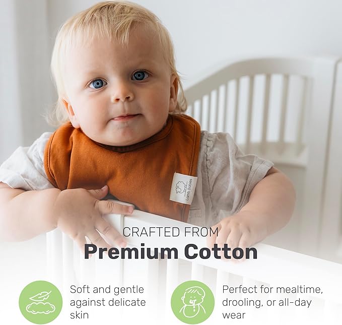Snug Baby Drool Bibs, Absorbent, Lightweight, and Premium Cotton Baby Bibs for Drooling and Teething