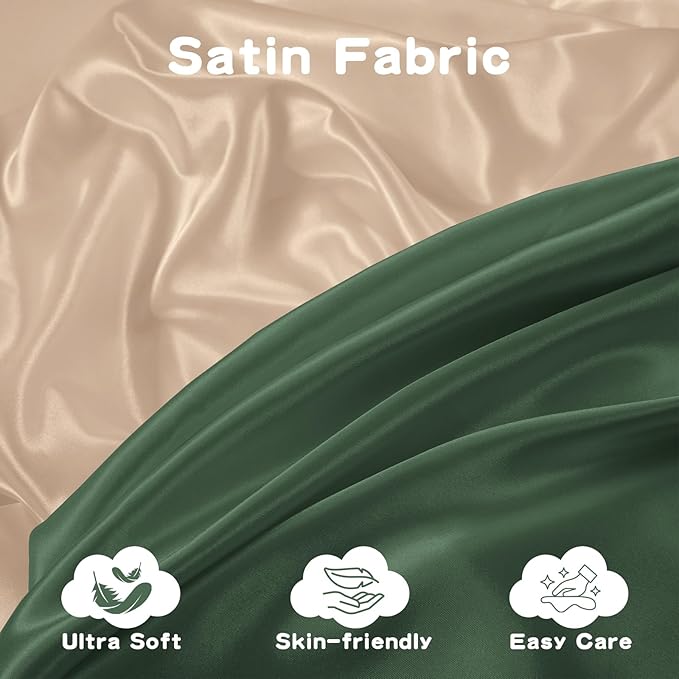 SiinvdaBZX 2 Pack Changing Pad Cover for Baby Girls Boys, Satin Silky Soft Changing Table Covers 32"x16"+5" Diaper Changing Pad Sheets, Green & Beige