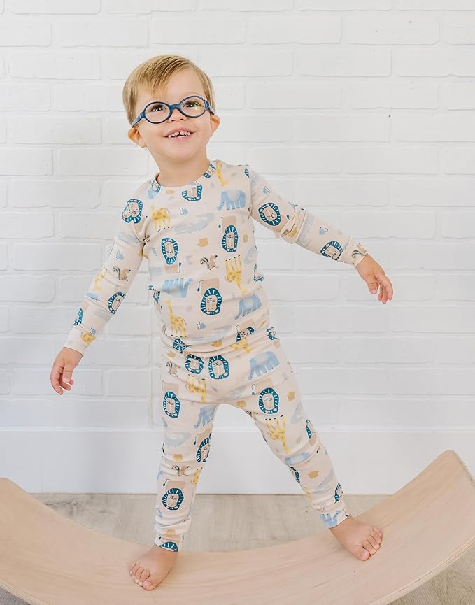 moimoln Sibling Matching 6M-8Y Soft Warm Cotton Modal Character Long Sleeve Snug-Fit Pajama Long Sleeve Sleepwear Daily