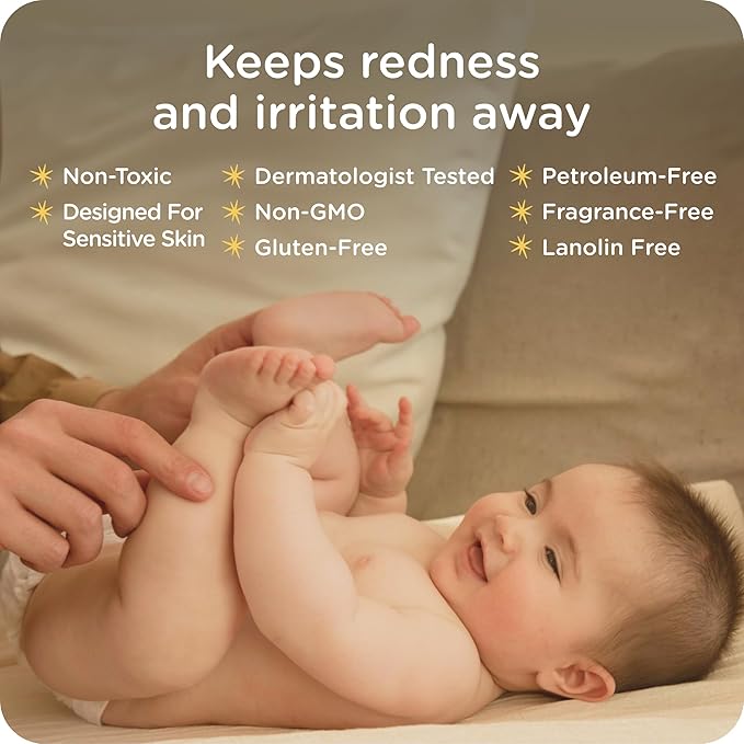 HealthyBaby Our Diaper Cream | Hypoallergenic Zinc Oxide & Squalane Diaper Cream | Fragrance Free, EWG Verified + Non-GMO, 3 oz
