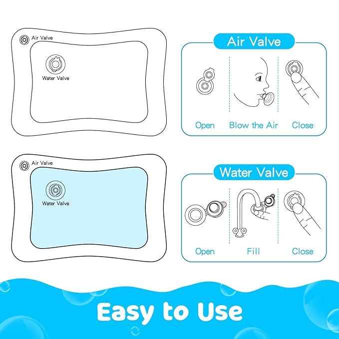Tummy Time Water Mat丨Inflatable Tummy Time Water Play Mat for Babies, Infants and Toddlers 3 to 24 Months Promote Development Toys Baby Toys essentials and Gifts