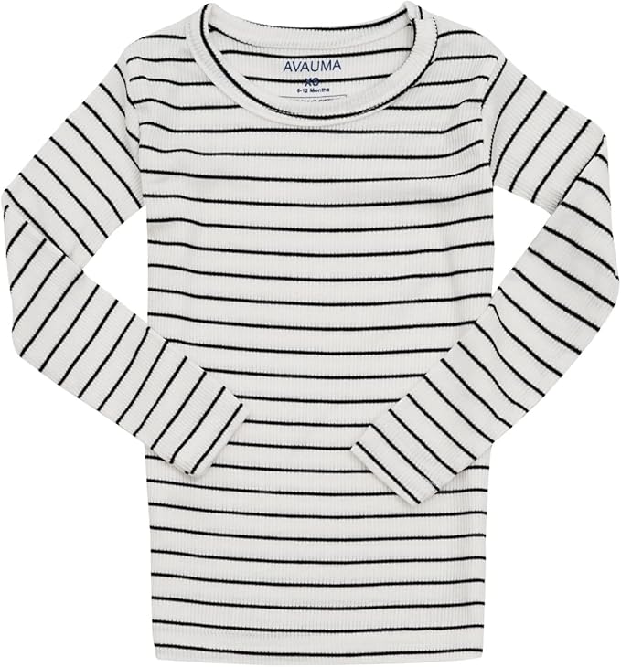 AVAUMA Stripe Pattern Baby Boys Girls Pajama Set Kids Toddler Snug fit Ribbed Sleepwear pjs for Daily Life Style