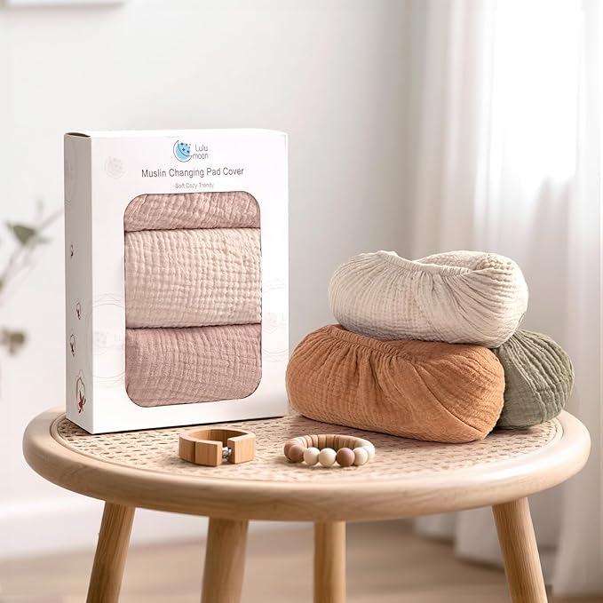 lulumoon Muslin Changing Pad Cover: Baby Diaper Changing Table Pad Cover - Changing Pad Sheets for Girls Boys