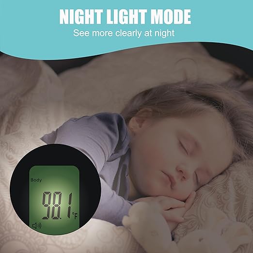 Amplim Non-Contact Forehead Thermometer for Kids and Adults, AmpMed No-Touch Baby Head Temporal Digital Fever Thermometer for Accurate Temperature Reading (White Blue)