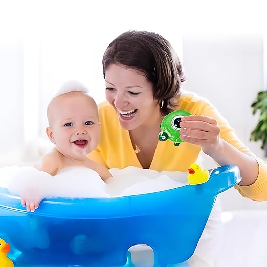 Baby Bathtub Thermometer with LED Display Screen+Floating Turtle toy-2-in-1color Coded Alarm (Cold/Comfortable/hot) Bath Temperature Monitor, Adorable Floating Toys for Infants, Essential for Babies