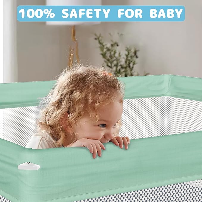 TOREVSIOR Foldable Baby Playpen with Mat, 50"×50" Collapsible Play Pen for Babies and Toddlers, Indoor & Outdoor Kids Safety Play Pen, Portable Play Yard, Foldable Baby Playpen with 50 Ocean Balls