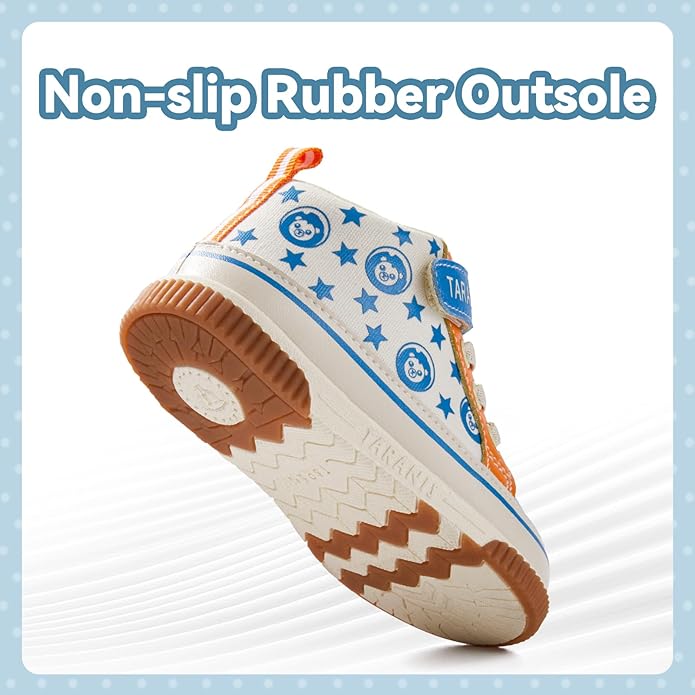 TARANIS Baby Squeaky Shoes Walking Sneakers with On/Off Squeaker Switch Non-Slip First Walkers Soft Rubber Toe Breathable Mesh