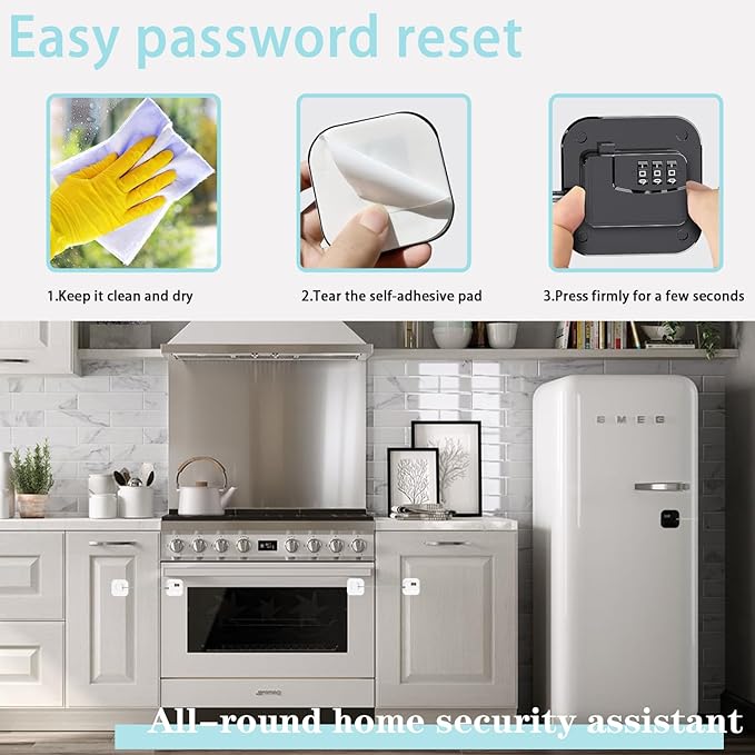 Fridge Lock Refrigerator Freezer Childproof Locks for Cabinets and Drawers Easy Install No Keys Needed Combo Lock Multifunctional Child Safety Cabinet Locks