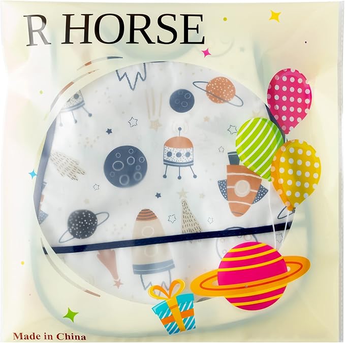 R HORSE 5Pcs Baby Bibs Set Toddler Bibs with Crumb Catcher Pocket & Snap Button Waterproof Baby Feeding Bibs for 6-24 Months