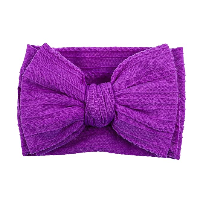 LemonSpace Handmade Fall Baby Girls Bows Soft Stretchy Nylon Hair Bands Hair Accessories Baby headbands with Bows for Newborn Baby Girls Infant Toddlers Kids(Purple)