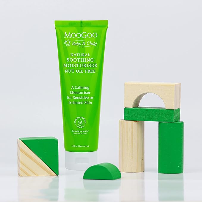 MooGoo Baby Soothing Moisturizer Nut Oil Free - Gentle & Hypoallergenic with 10% MSM for Sensitive, Irritated & Delicate Skin, Paediatrician Approved, for All Ages, 120g / 4.2 oz.