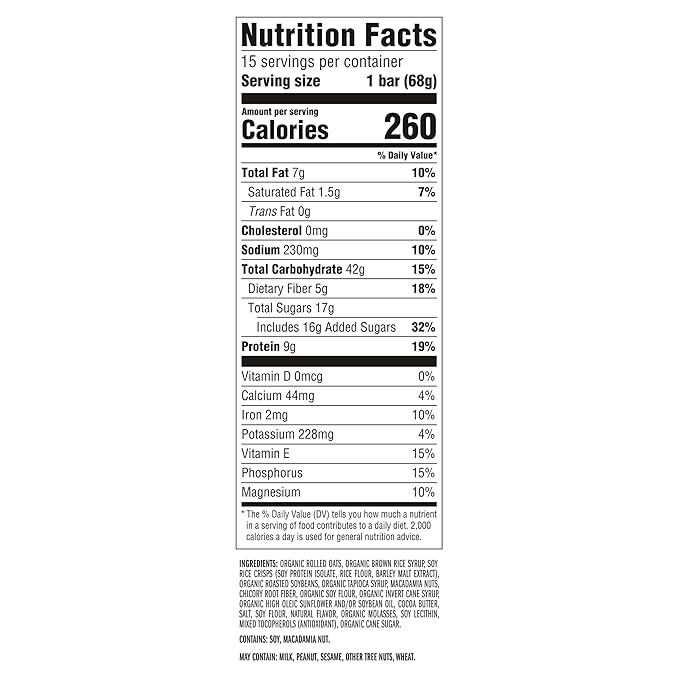 CLIF BAR - Energy Protein Bars - White Chocolate Macadamia Nut - Made with Organic Oats - Energy Bars - Non-GMO - (15 Pack)