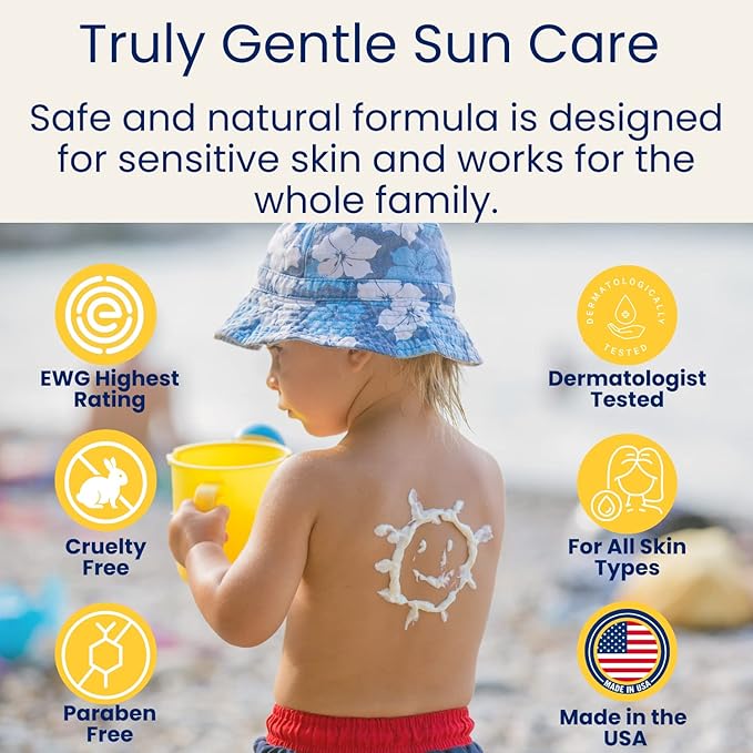 TruKid Eczema Mineral Sunscreen SPF 30 - All Natural Kids & Baby Sunscreen for Face & Body, Non-Toxic Zinc Oxide Sunblock Protection for Sensitive Skin, Unscented, FSA Eligible, Travel Size 3.4oz