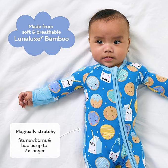 Little Sleepies Pajamas for Baby Boys & Girls, Viscose from Bamboo Baby Pajamas, Preemie & Newborn Sleepers, 2-Way Zipper PJs