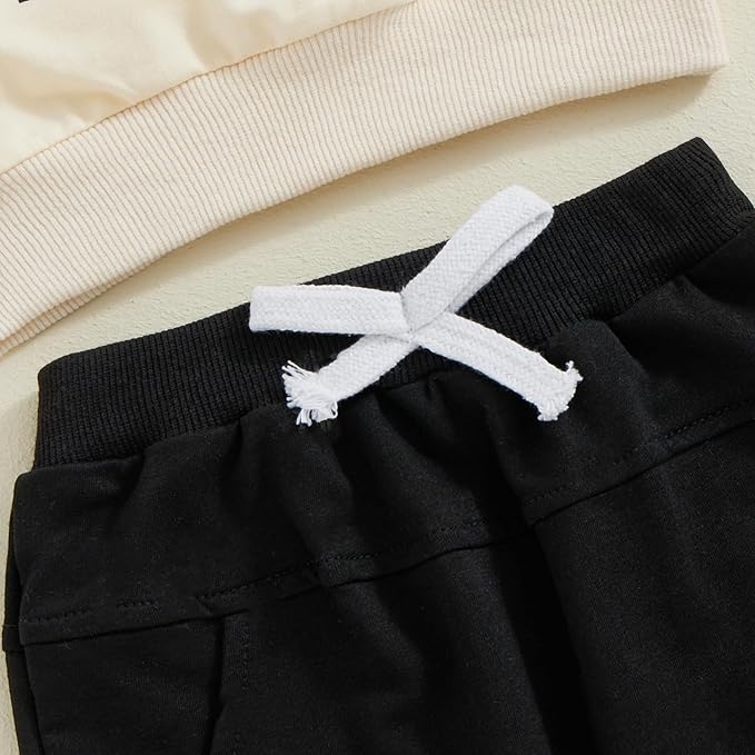 Baby Boy Fall Clothes Set Long Sleeve Letter Print Sweatshirt Pants Toddler Infant Outfits 6 12 18 24 Months 2T