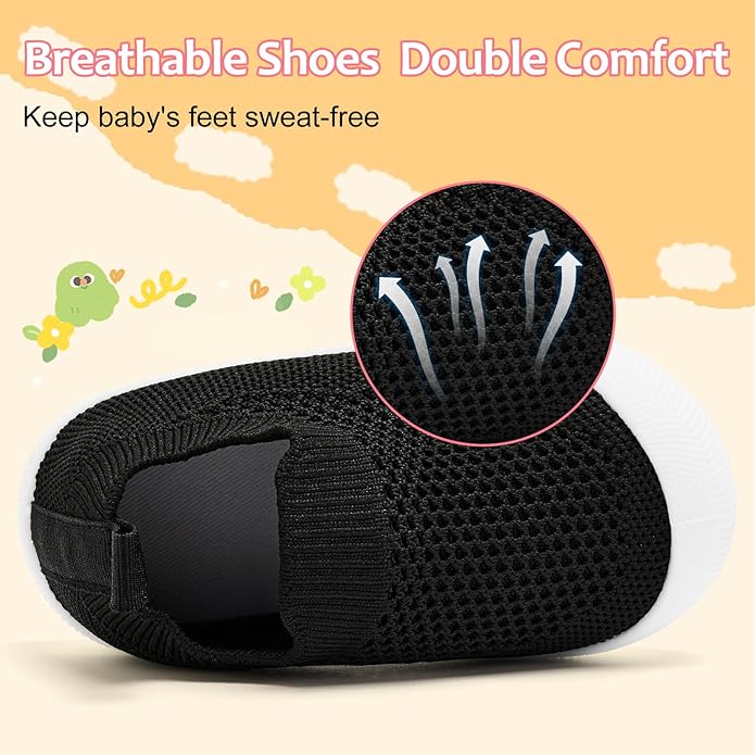 VIFUUR Baby Shoes Girls Boys Toddler Sneakers Non-Slip First Walkers Shoes for Babies 6 9 12 18 24 Months