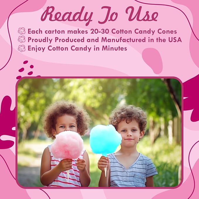Cotton Candy Floss Sugar – Pink Vanilla & Blue Raspberry (2 Pack, 3 lb Each) | Premium Spun Sugar for Cotton Candy Machines | Perfect for Parties, Events & Home Use (2 Pack – 2 lb Jars)