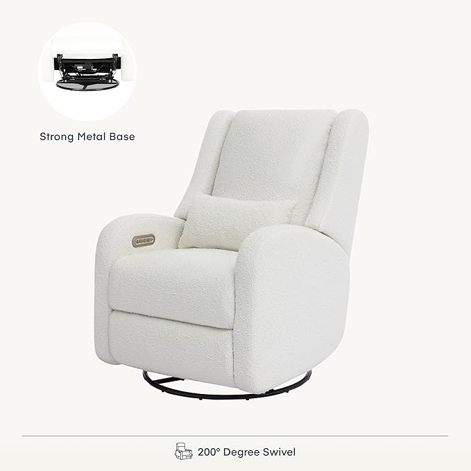 Nurture& The Charleston Wingback Plus – Premium Power Recliner for Nursery | Ergonomic, Stain-Resistant Glider Chair with USB, Lumbar & Head Support – Modern Baby Room Essential