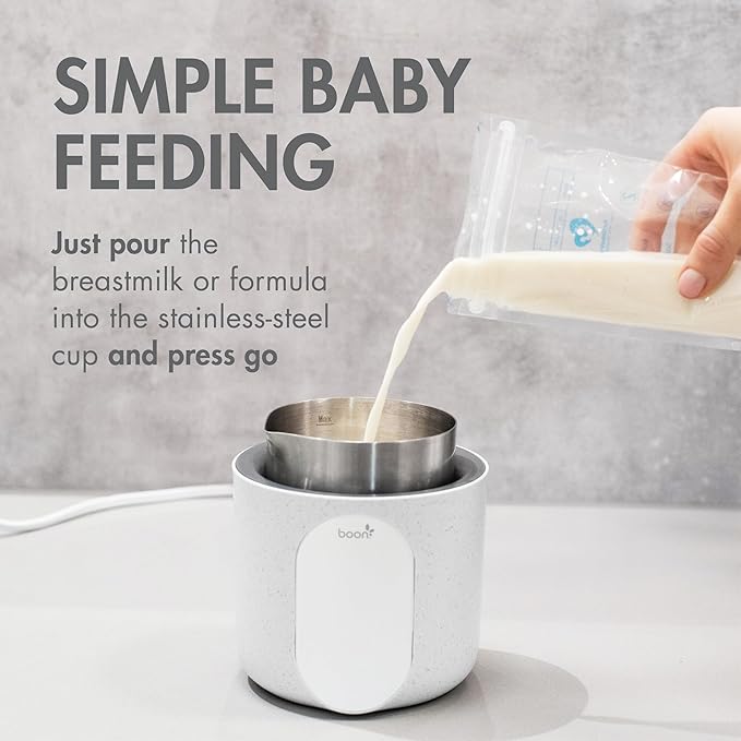 Boon Tempro Direct Heat Breastmilk Warmer - Retains Nutrients in Baby Formula and Breastmilk - Quick Liquid Warmer with Real Time Temp Reading - Breastfeeding Essentials
