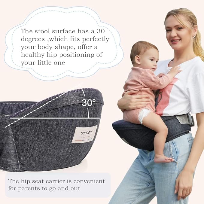 Baby Hip Baby Carrier,Toddler Carrier with Adjustable Strap and Pocket,Ergonomic Waist Pack Holder for Newborns & Toddlers (Dark Grey)