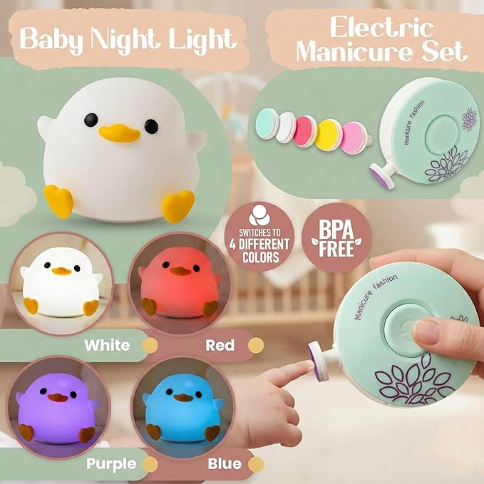 New Baby Gift Basket 21-Piece Set | Refined Newborn Baby Gift Set for Boy & Girl | Gender Reveal Gifts & New Mom Gifts Bundle | Essential Newborn Toys & Acc. Included in Elegant Keepsake Magnet Box